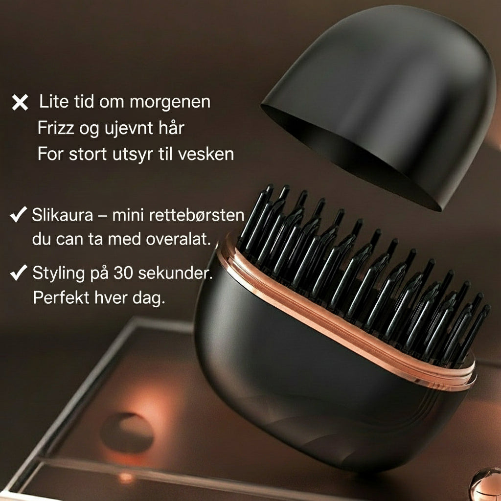 Trådløs 2 i 1 mini rettende hårbørste.
