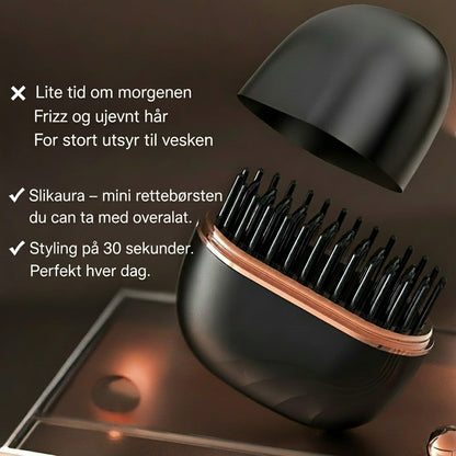 Trådløs 2 i 1 mini rettende hårbørste.