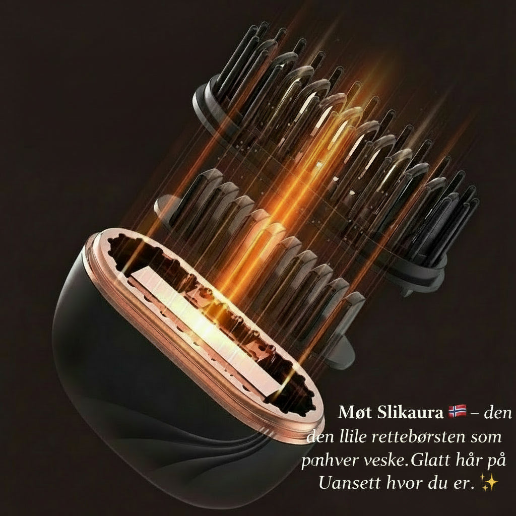 Trådløs 2 i 1 mini rettende hårbørste.